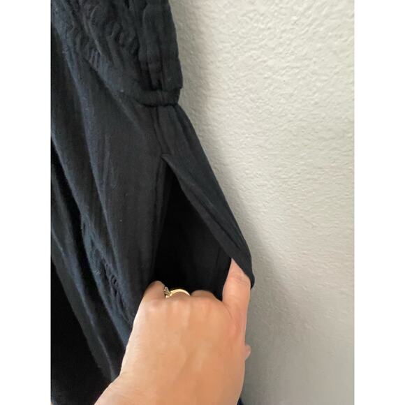 Old Navy Black Smocked Tiered Cami Dress  XXL Pockets Womens Midi Sleeveless - Picture 7 of 8
